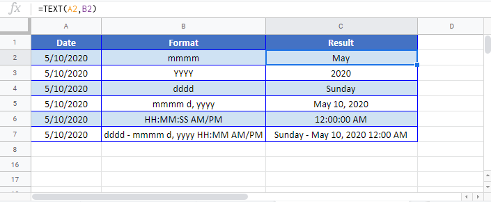 Convert Date to Text Google Sheet