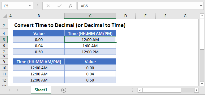 Convert Time to Decimal Main Funktion