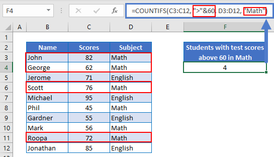 Count If Multiple Criteria Detail in Excel