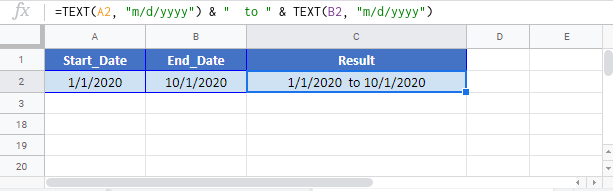 Create Date Range Google