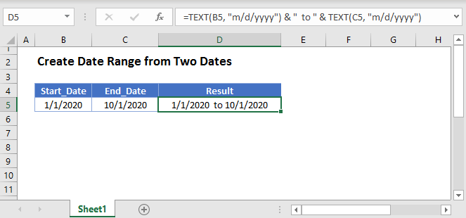 Create Date Range Main Function