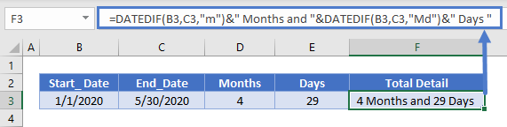 DATEDIF M MD Combine