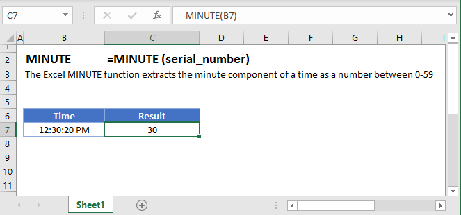 Minute Main Function