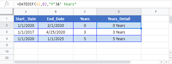 Number of Years Between Dates Google