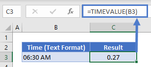 TIMEVALUE Function