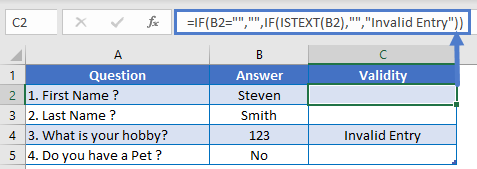 Validate Cell Input