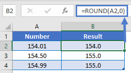 round to whole number excel formula