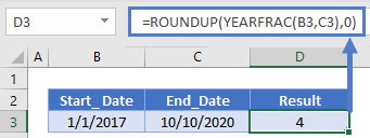 YEARFRAC RoundUP