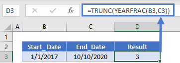 YEARFRAC trunc