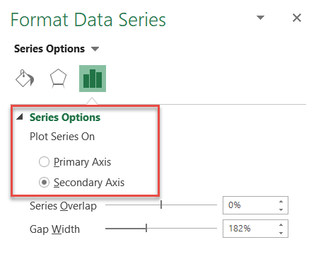 Adding a secondary axis line in Excel