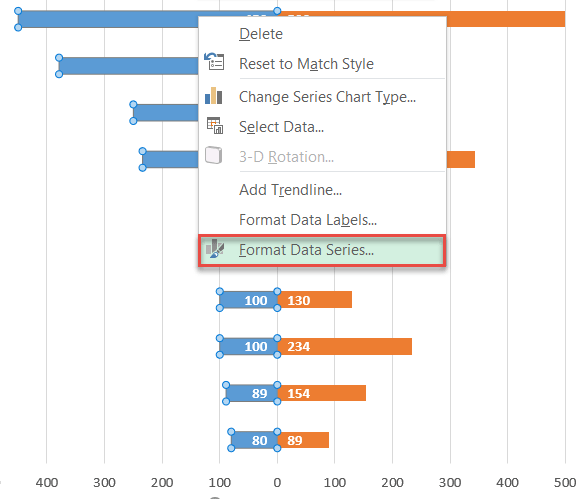 Change the width of bars in Excel