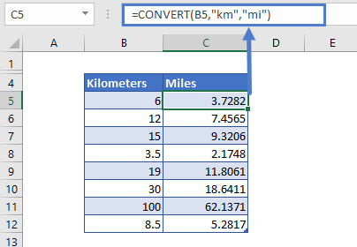 Convert Kilometers Miles in Excel Google - Automate Excel
