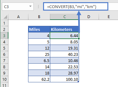 Convert Miles to Kilometers