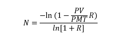 NPER Formula with given PV