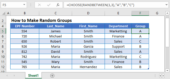 nøgle Ru Ni How to Make Random Groups in Excel & Google Sheets - Automate Excel