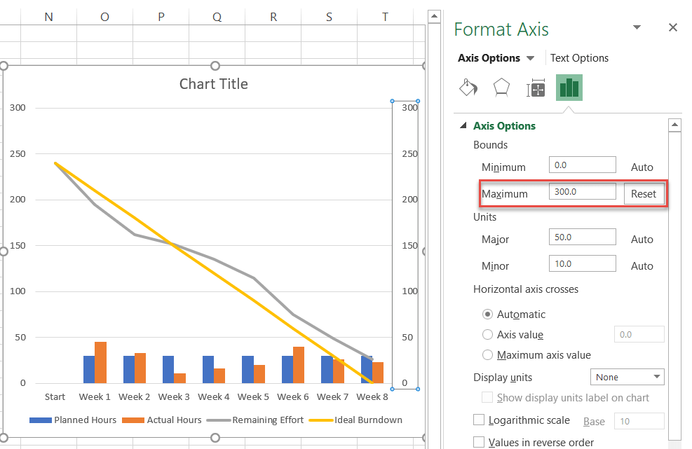 Set a custom Maximum Bounds value