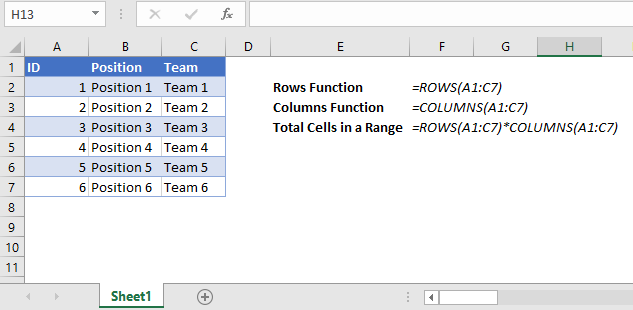 total cells in a range title