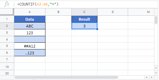 Count Cells With Any Text Google Sheet