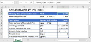 RATE Function Excel - Calculate The Interest Rate
