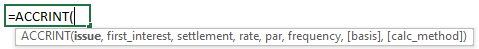 accrint formula syntax