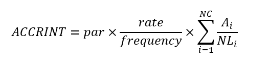 ACCRINT function Formula