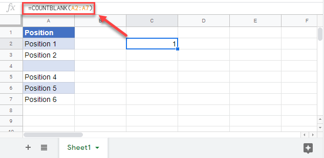 count non blank cells countblank google sheets