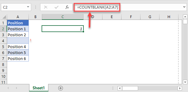 count non blank cells countblank