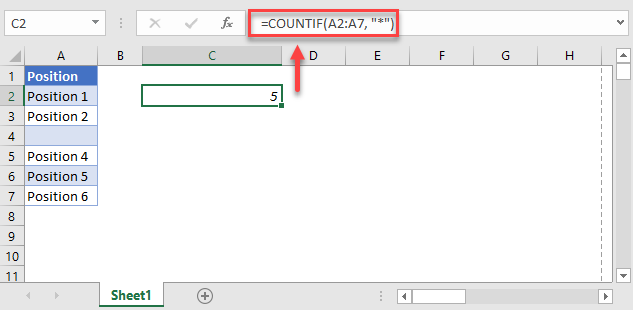 count non blank cells countif function