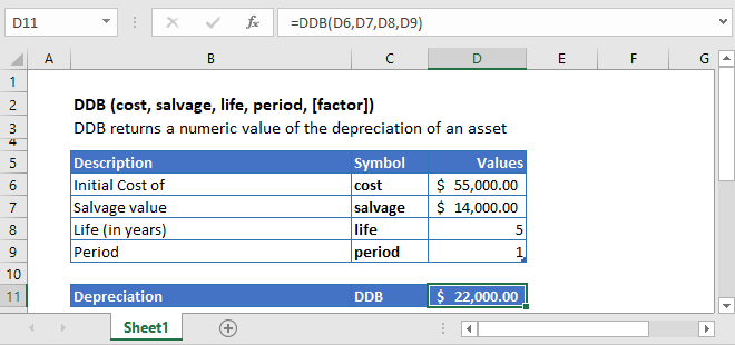 ddb function excel