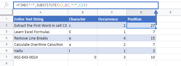 Find nth Occurrence of a character in Google Sheets