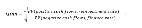 MIRR function formula