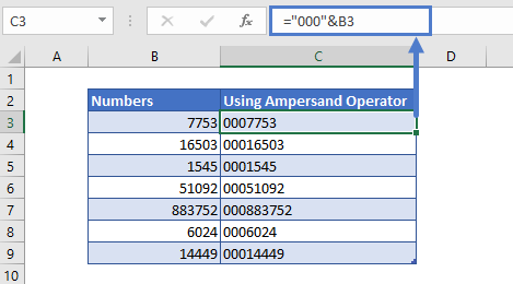 Pad Number With Zeros Using Ampersand Operator