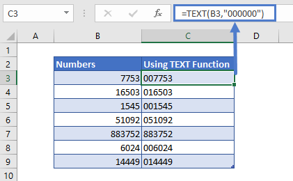 Pad Number With Zeros Using TEXT Function