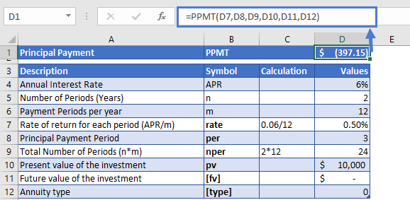 ppmt excel function example 1