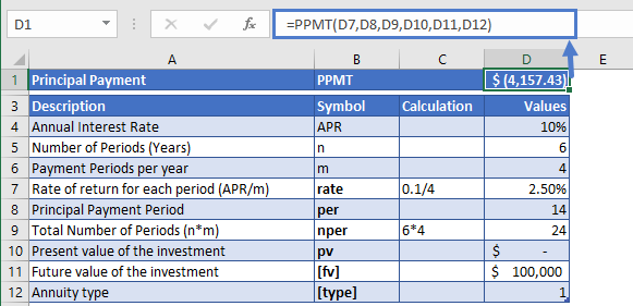 ppmt excel function example 2