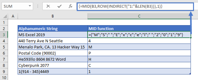 Remove Numbers from Text MID Function