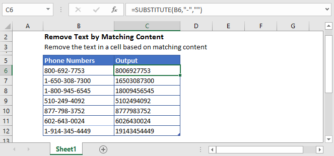 Remove Text By Matching In Excel