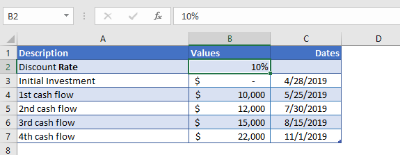 xnpv function ex 2 data