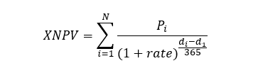 XNPV Function Formula