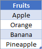 Dynamic List Table