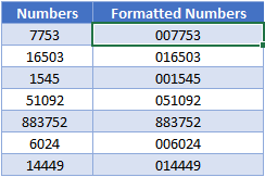 Formatted Numbers