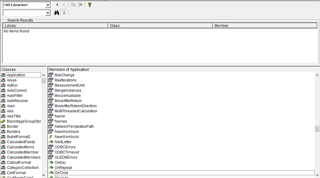 excel object model