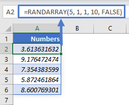 RANDARRAY FALSE