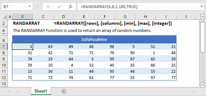 RANDARRAY Formula Main