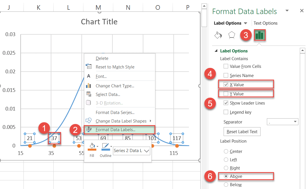 Insert and reposition the custom labels