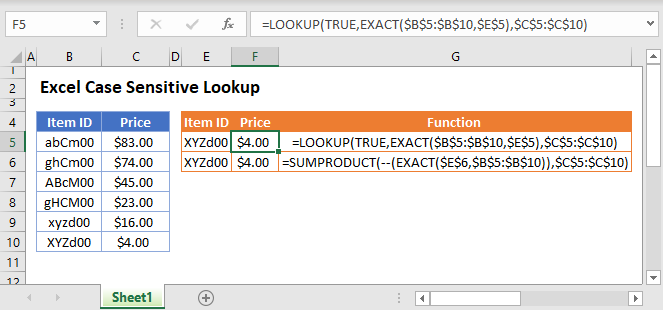 Excel Case Sensitive Main