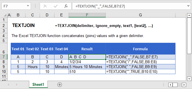 TEXTJOIN Formula Main