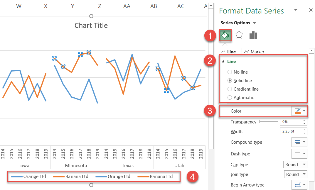 Make the line colors consistent