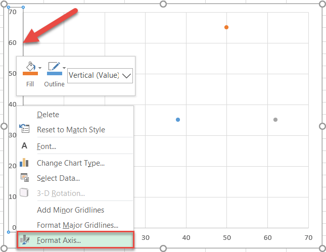 Open the Format Axis task pane