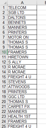 vba array unique values 1